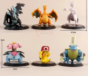 Pokemon 6pcs Set with base 6-8cm